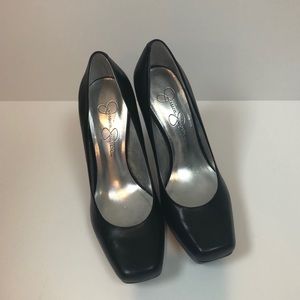Jessica Simpson Heron Black Square Toe Pump Sz 7